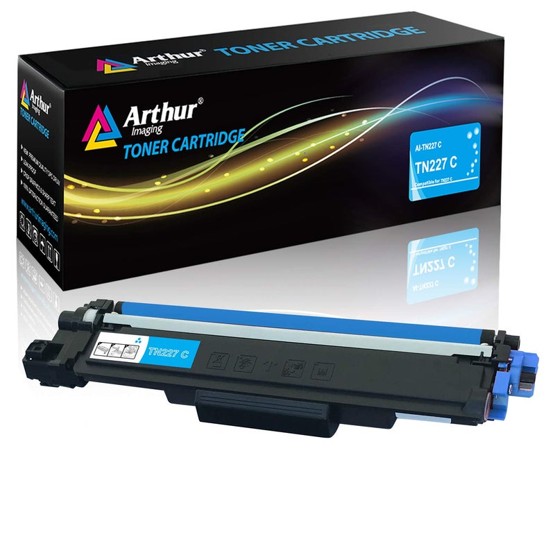 Arthur Imaging with CHIP Compatible Toner Cartridge Replacement for Brother Tn227 (Cyan, 1 Pack), TN227C - Image 1